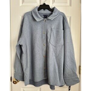 ARCHITEC WOMEN'S SHIRT-JACKET BLUE BUTTON DOWN LONG SLEEVE SIZE 2X COLLARED 165